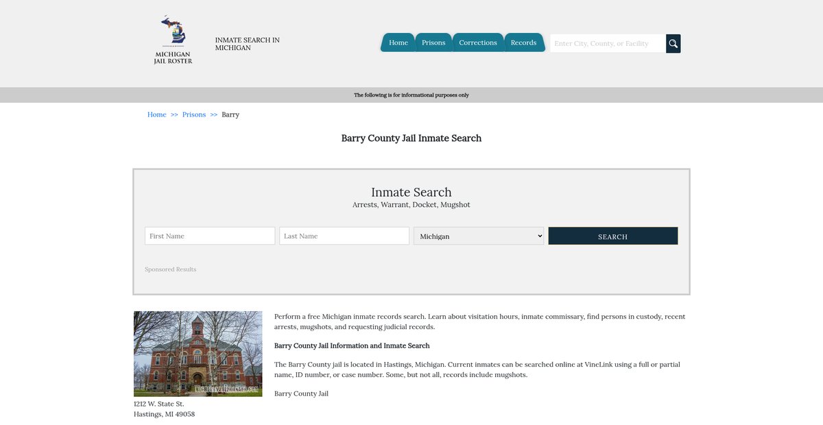 Preview of michiganjailroster.com