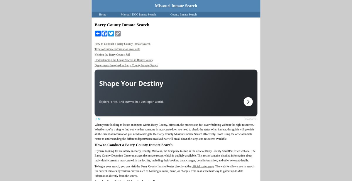 Preview of inmatesearchmissouri.org