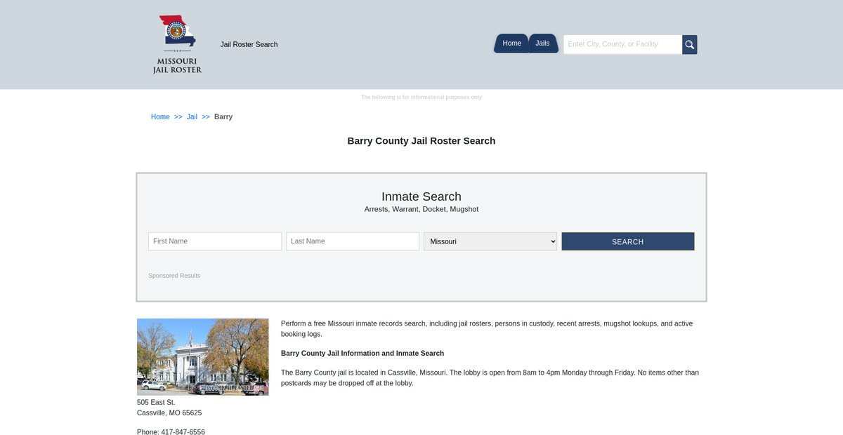 Preview of missourijailroster.com