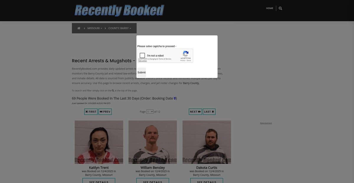 Preview of recentlybooked.com