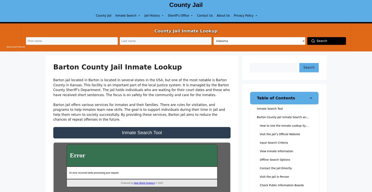 Preview of barton.countyjail.org