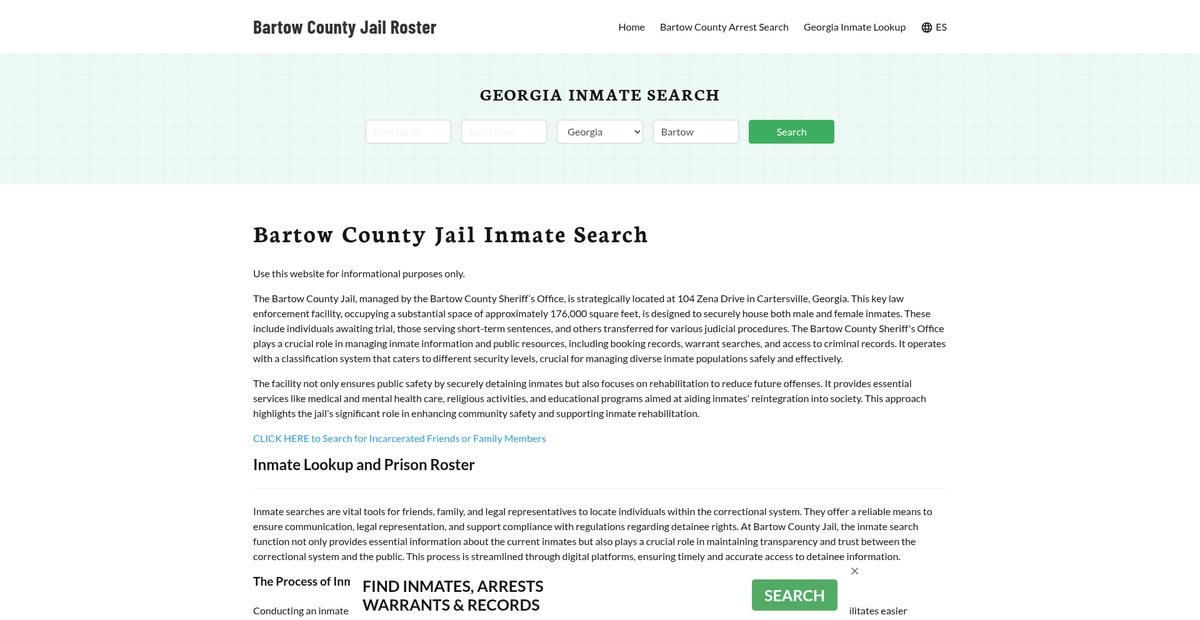 Preview of bartowcountyjail.org