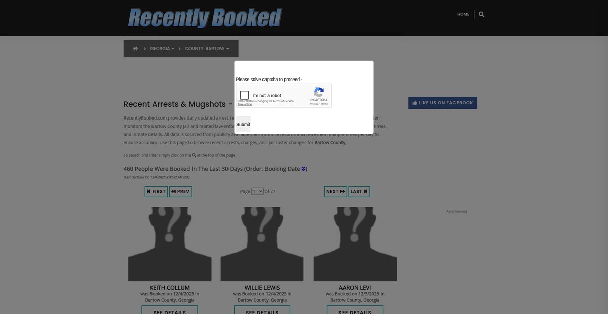 Preview of recentlybooked.com