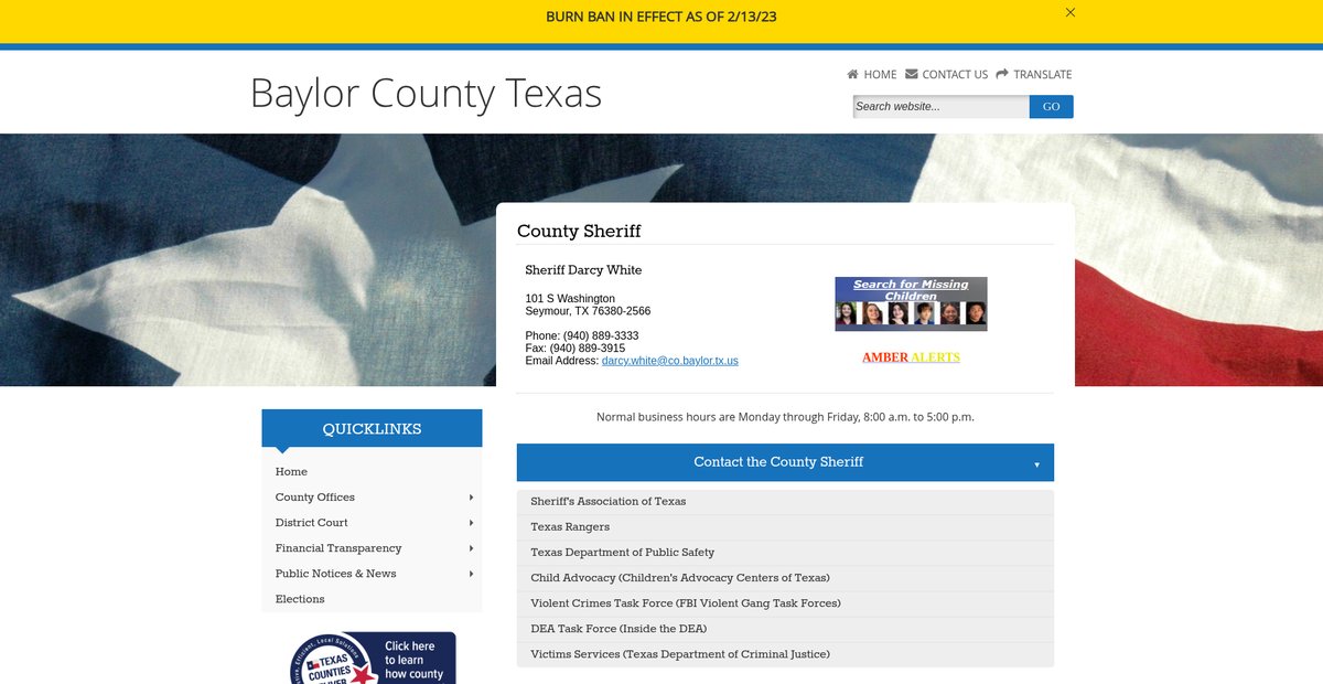 Preview of co.baylor.tx.us