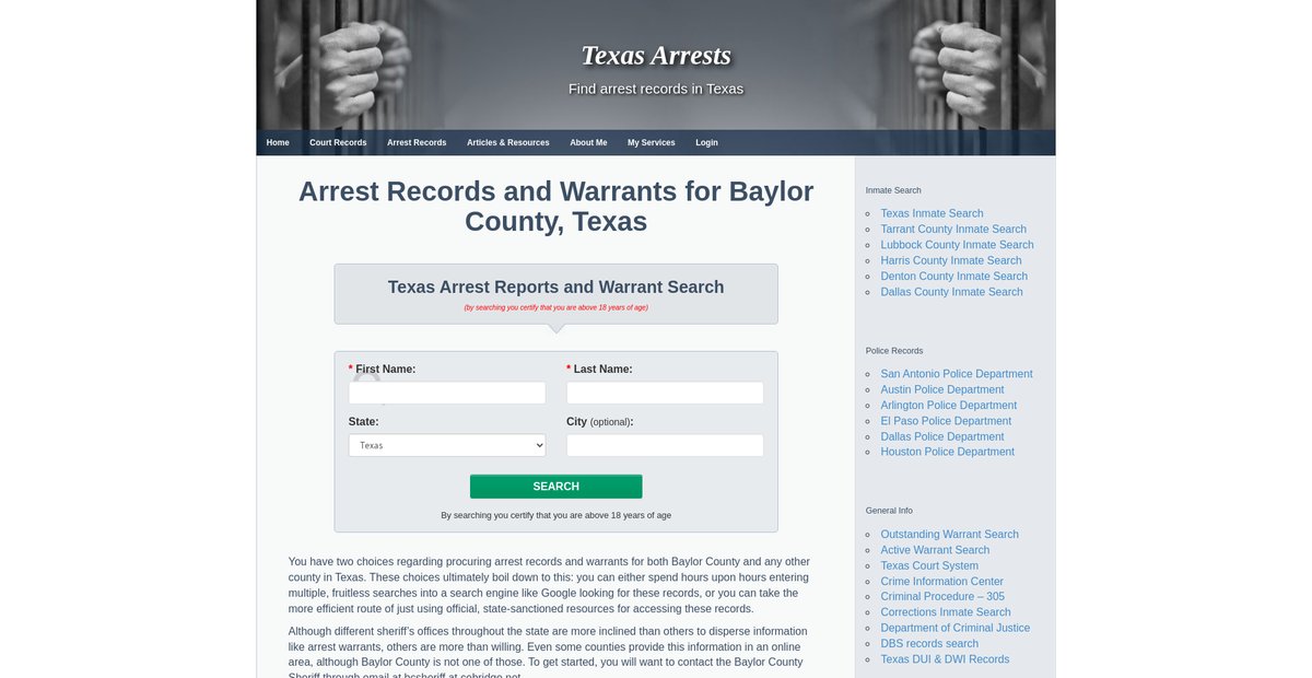 Preview of texasarrests.org