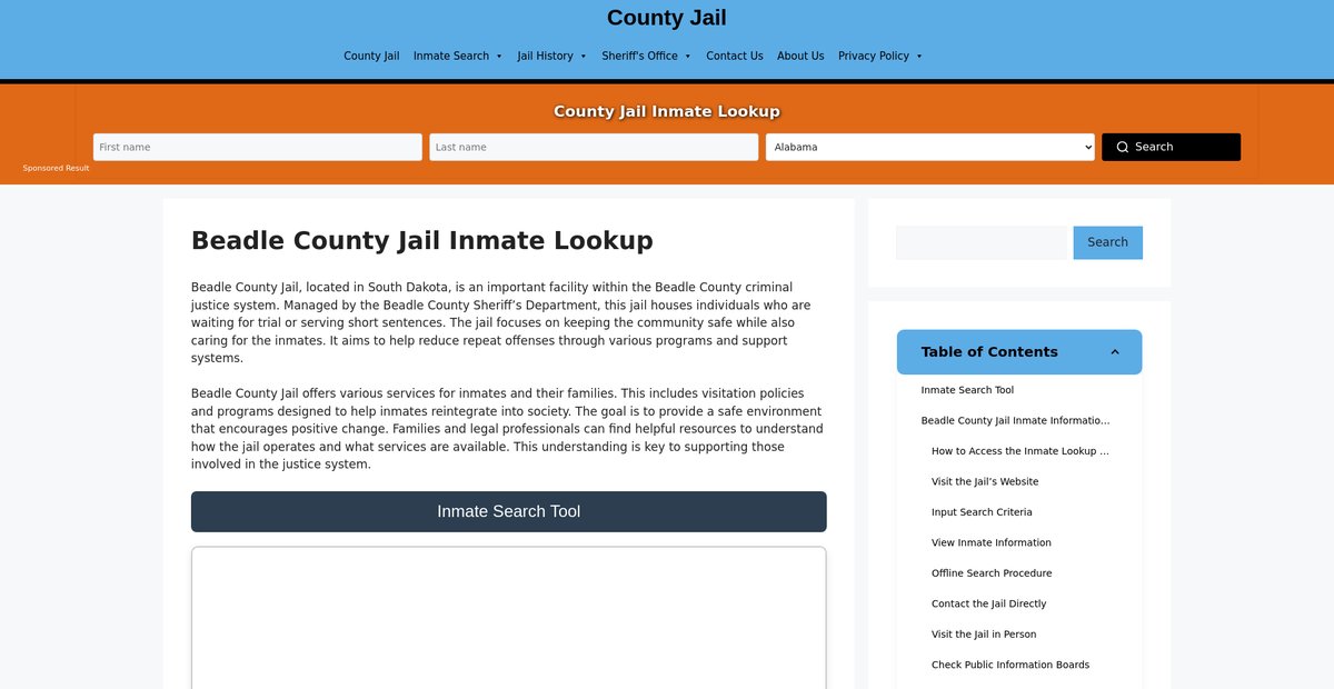 Preview of beadle.countyjail.org
