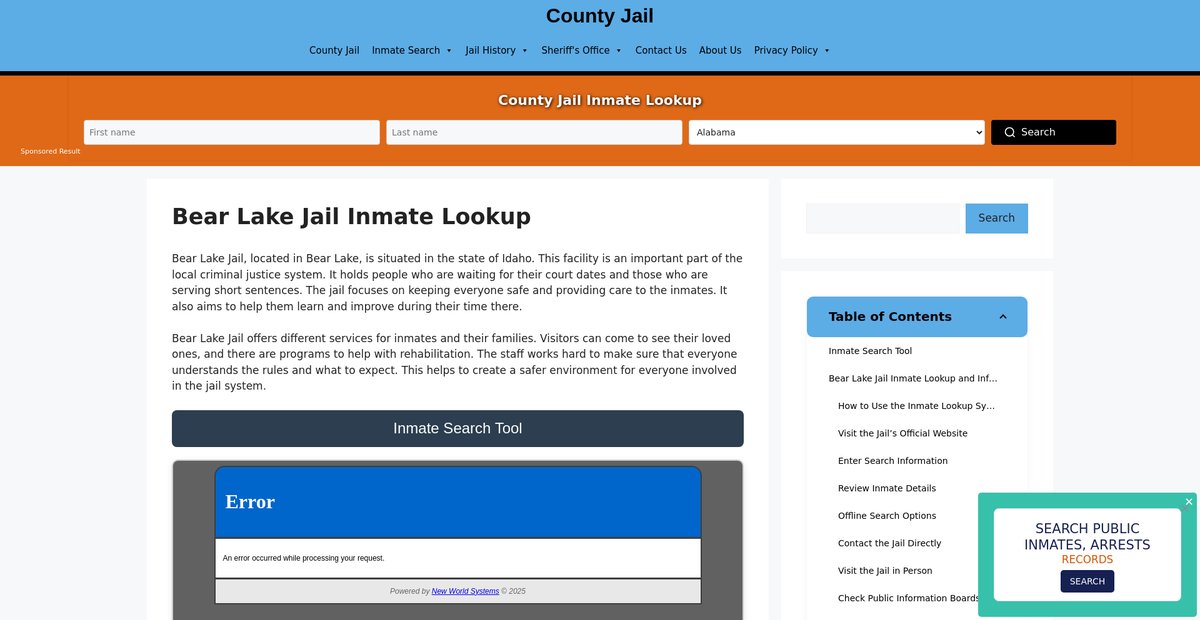 Preview of bear-lake.countyjail.org