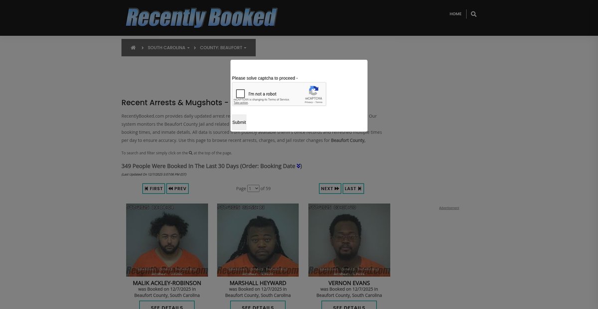 Preview of recentlybooked.com