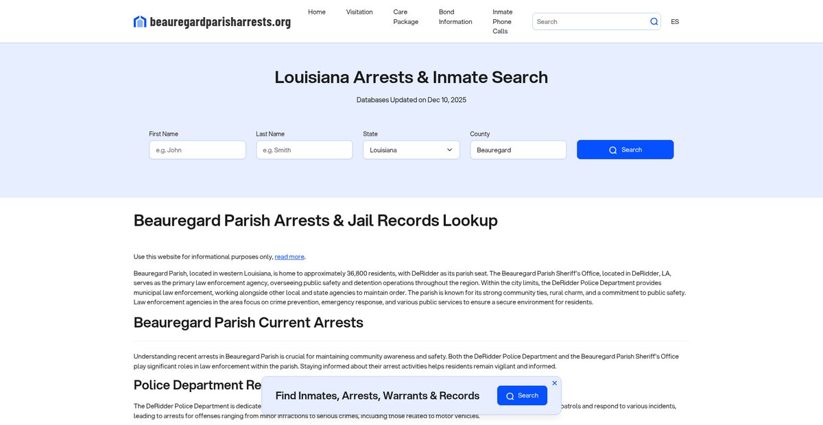 Preview of beauregardparisharrests.org
