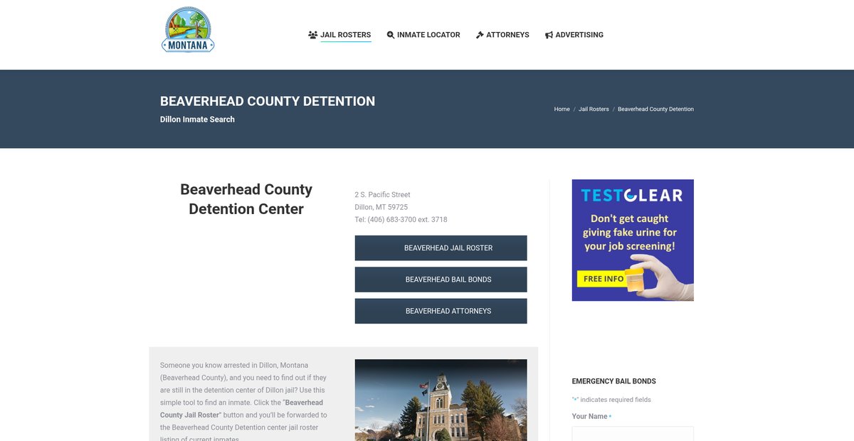 Preview of montanajailroster.com