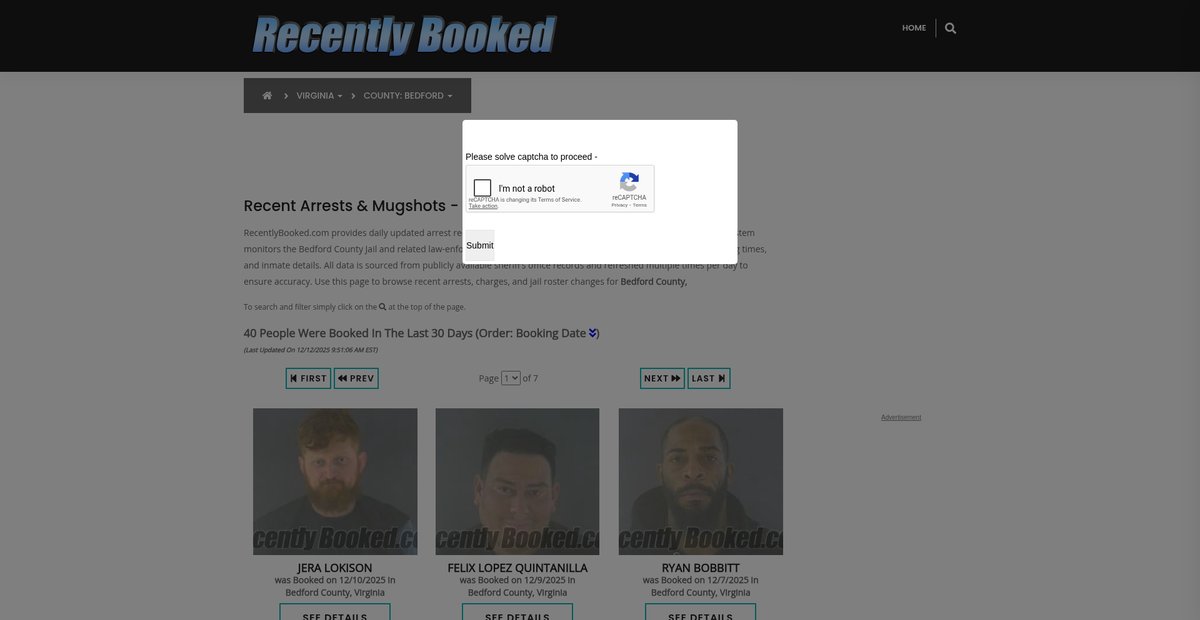 Preview of recentlybooked.com