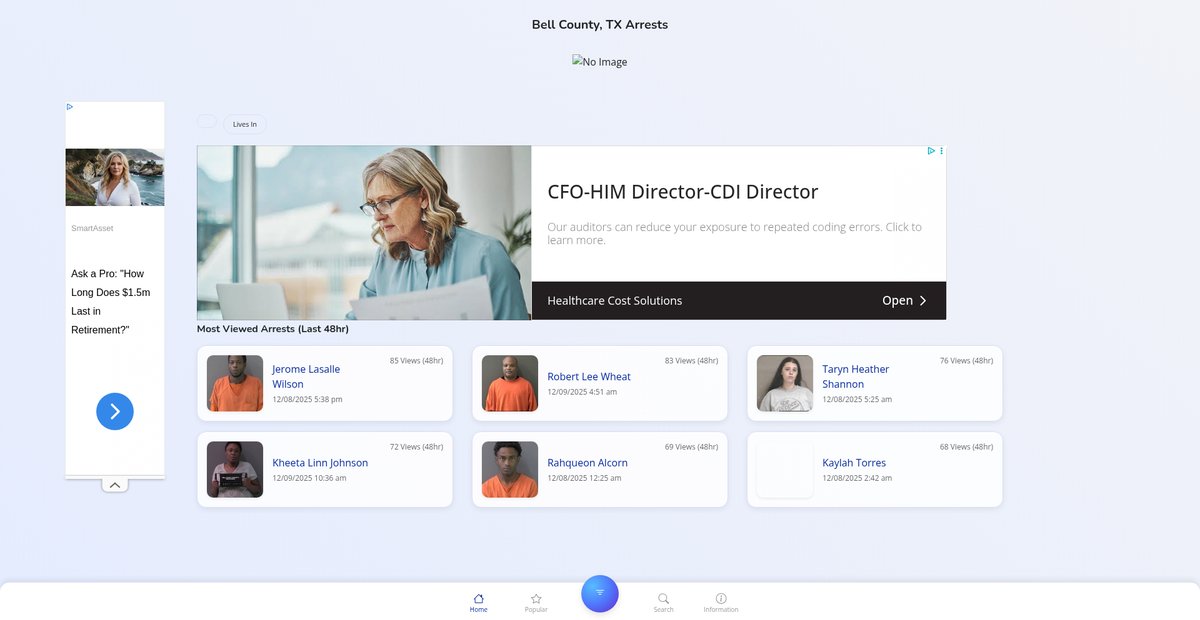 Preview of bellcountytx.publicjailrecords.com