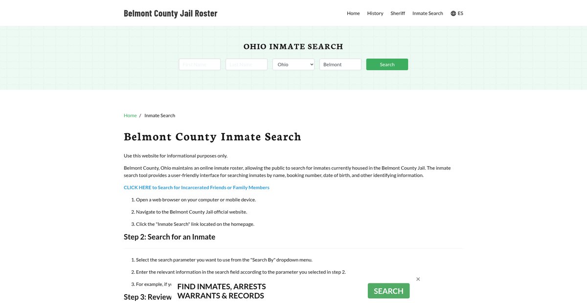 Preview of belmontcountyjailroster.org