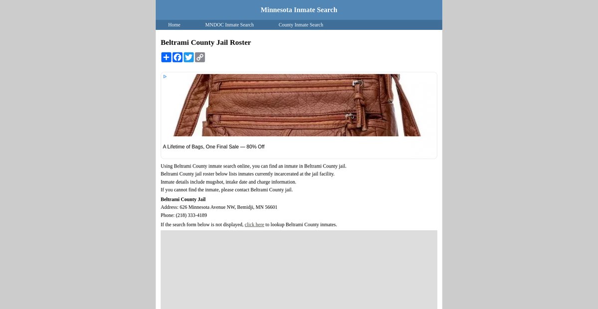 Preview of inmatesearchminnesota.org