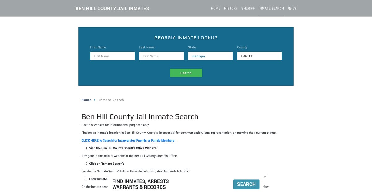 Preview of benhilljailroster.org