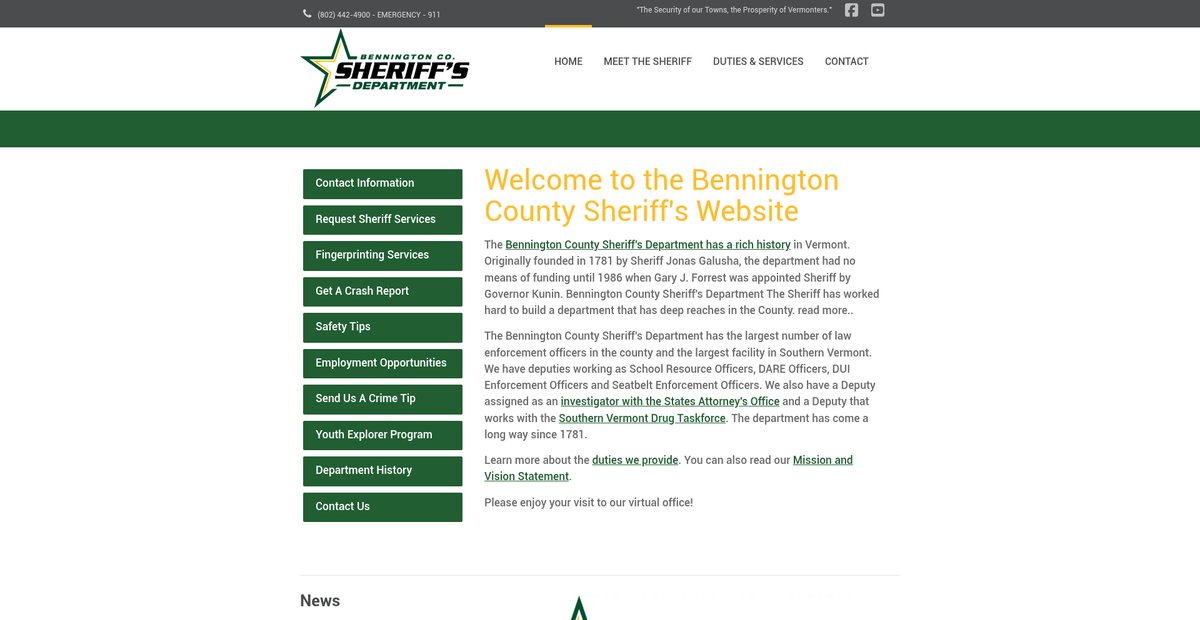 Preview of benningtonsheriff.org