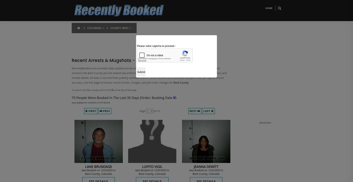 Preview of recentlybooked.com