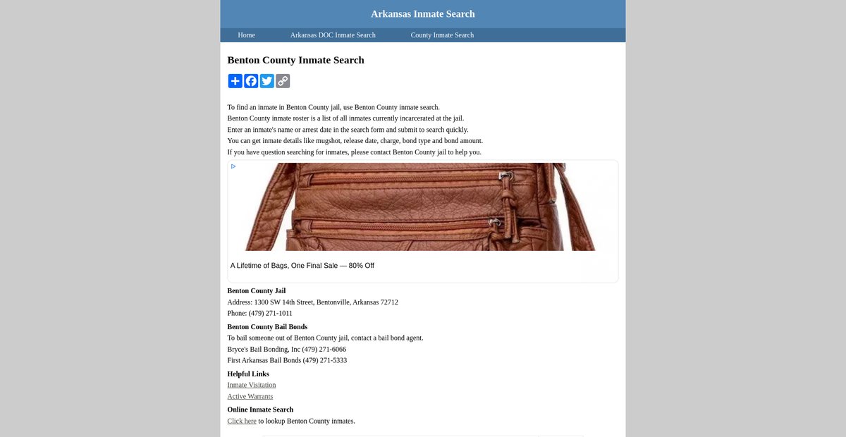 Preview of inmatesearcharkansas.org