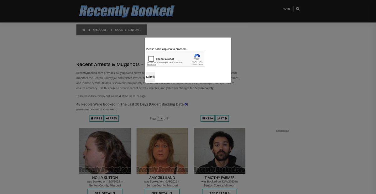 Preview of recentlybooked.com