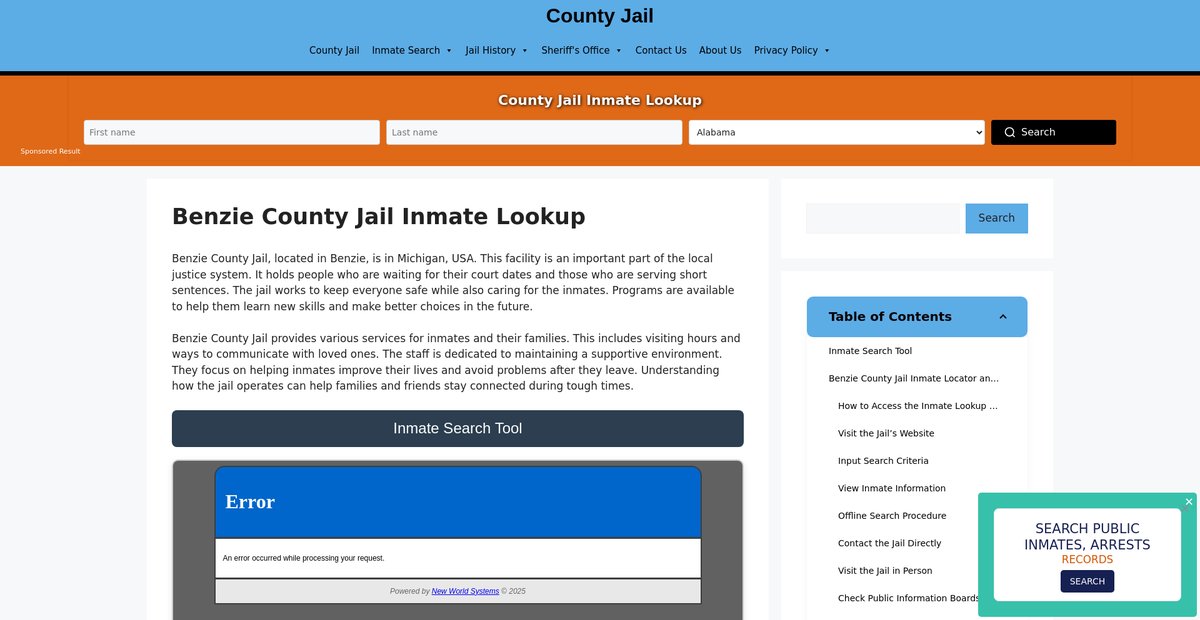 Preview of benzie.countyjail.org