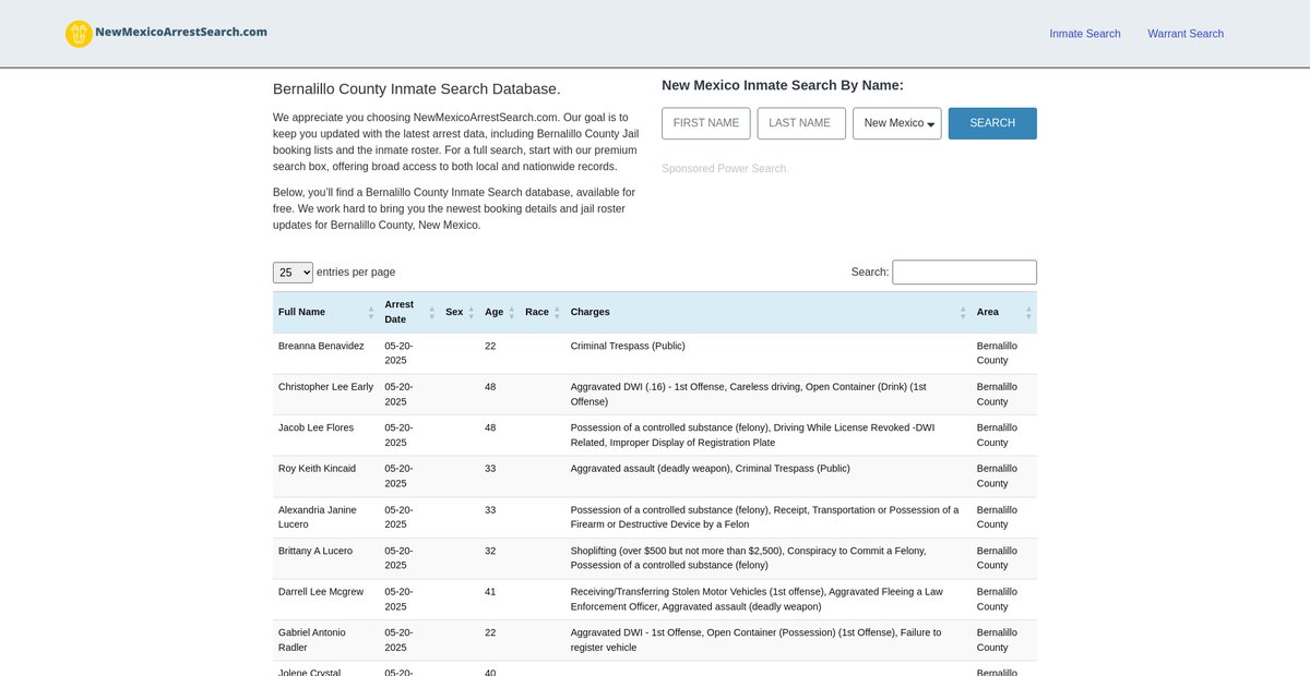 Preview of newmexicoarrestsearch.com