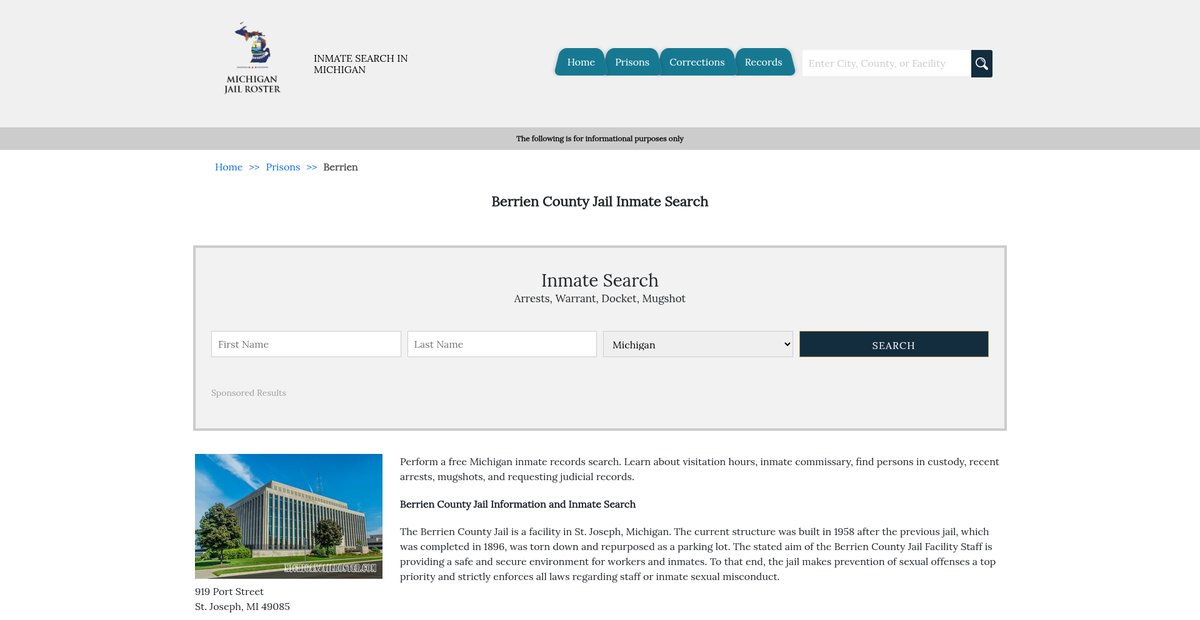 Preview of michiganjailroster.com