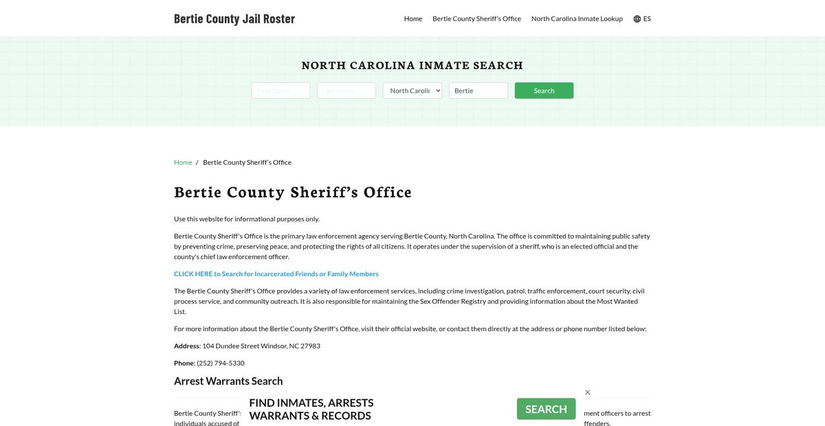 Preview of bertiecountyjail.org