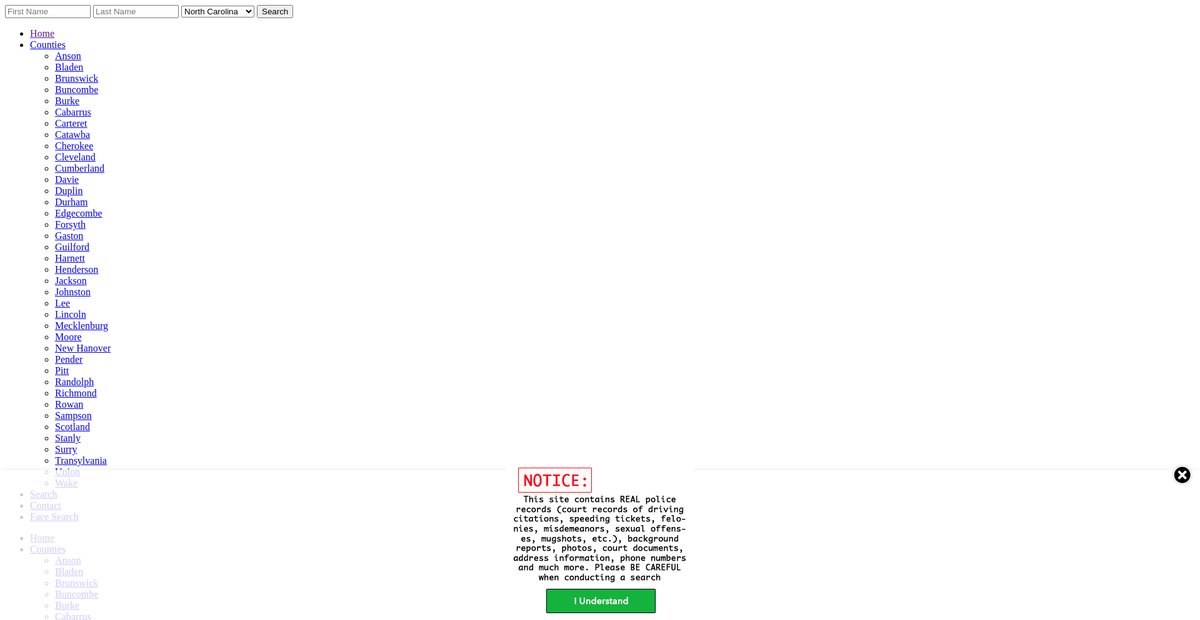 Preview of northcarolina.arrests.org