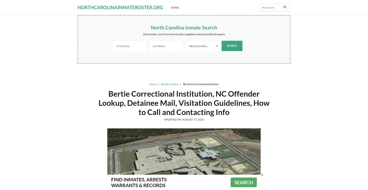 Preview of northcarolinainmateroster.org