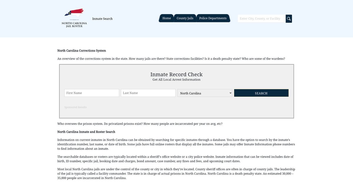 Preview of northcarolinajailroster.com