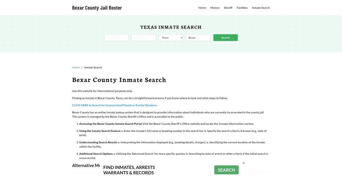 Preview of bexarcountyjail.org