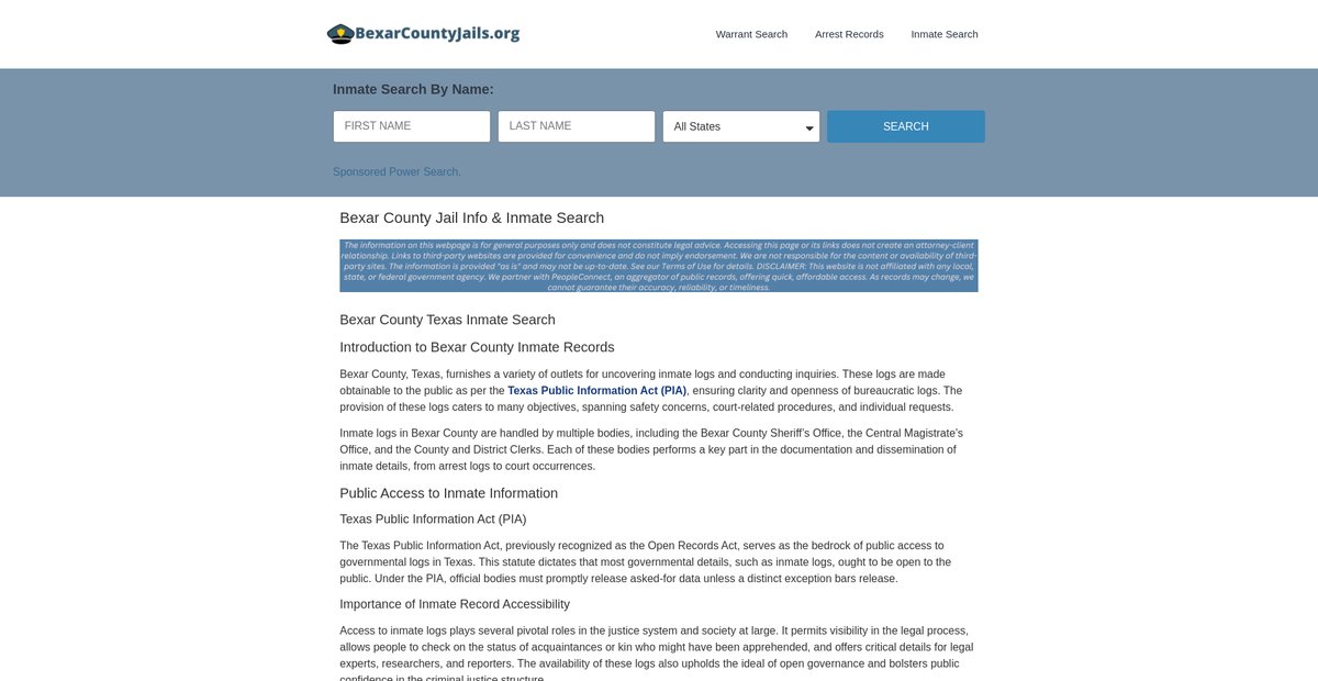 Preview of bexarcountyjails.org