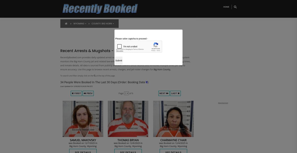Preview of recentlybooked.com