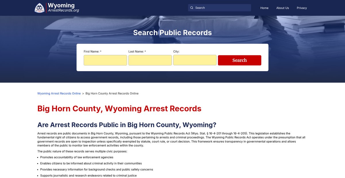 Preview of wyomingarrestrecords.org