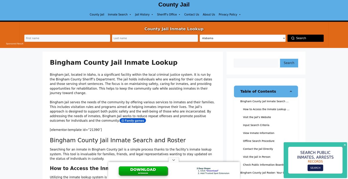 Preview of bingham.countyjail.org