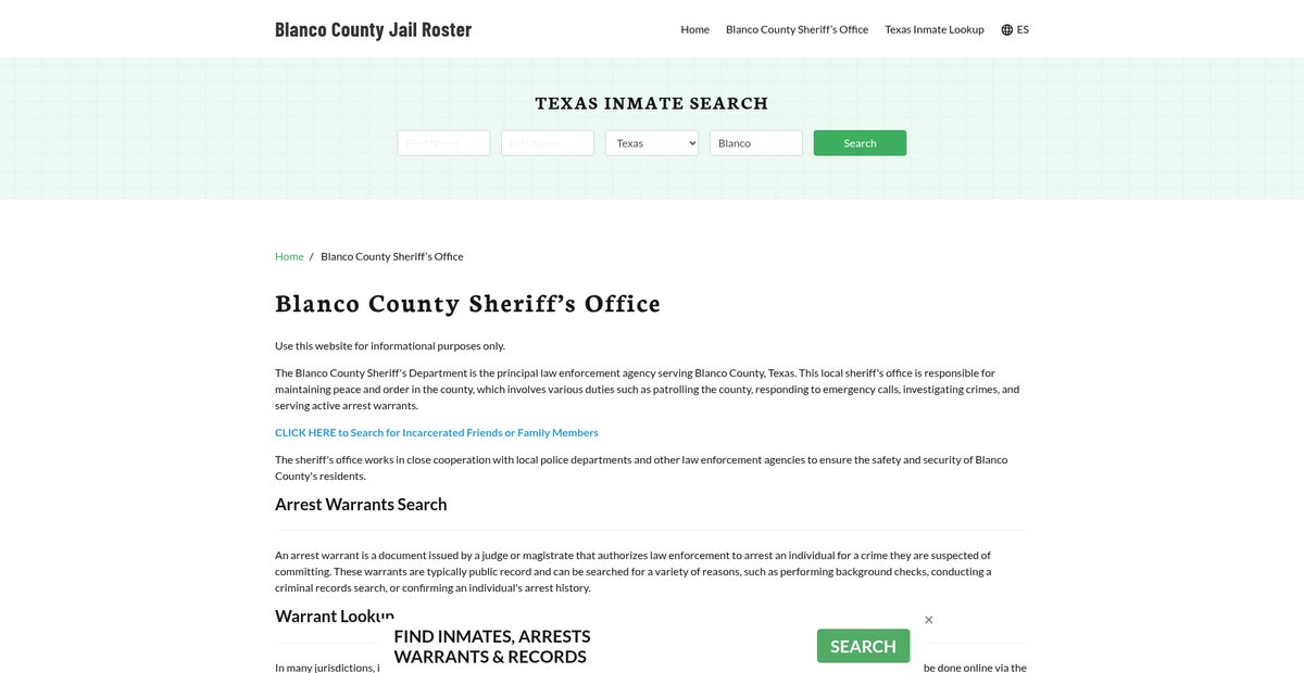Preview of blancocountyjail.org