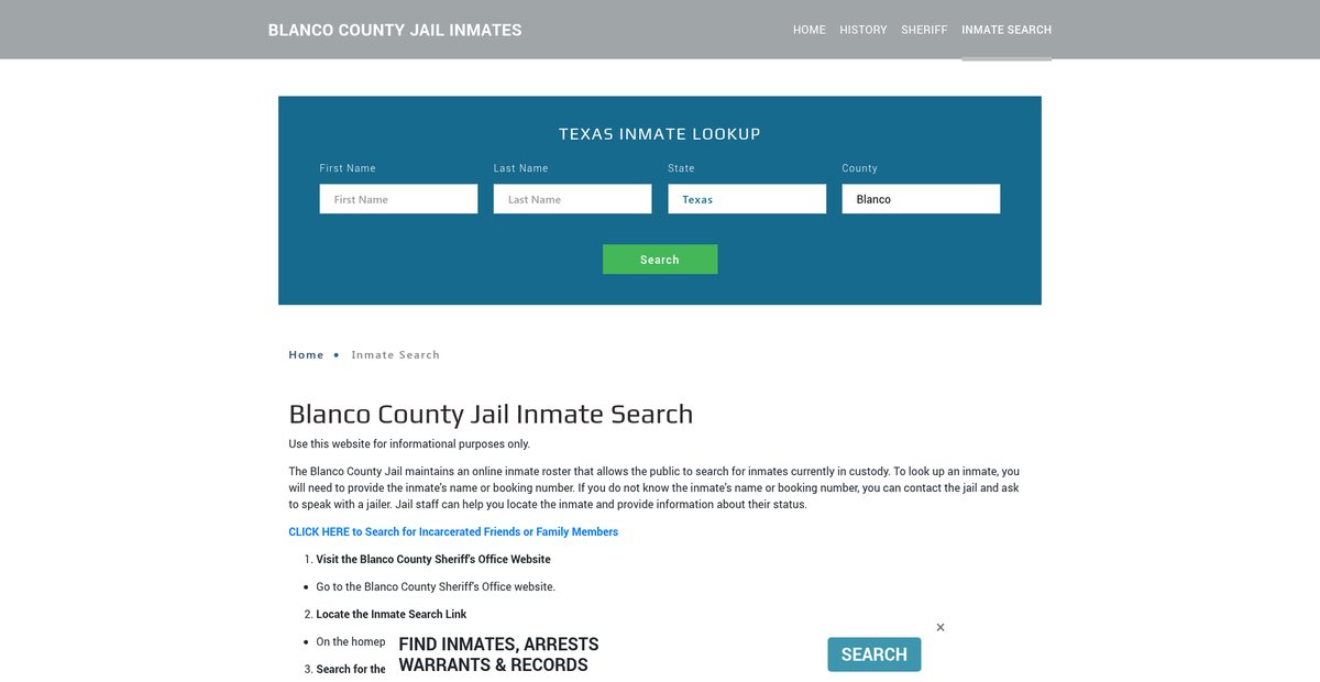 Preview of blancojailroster.org