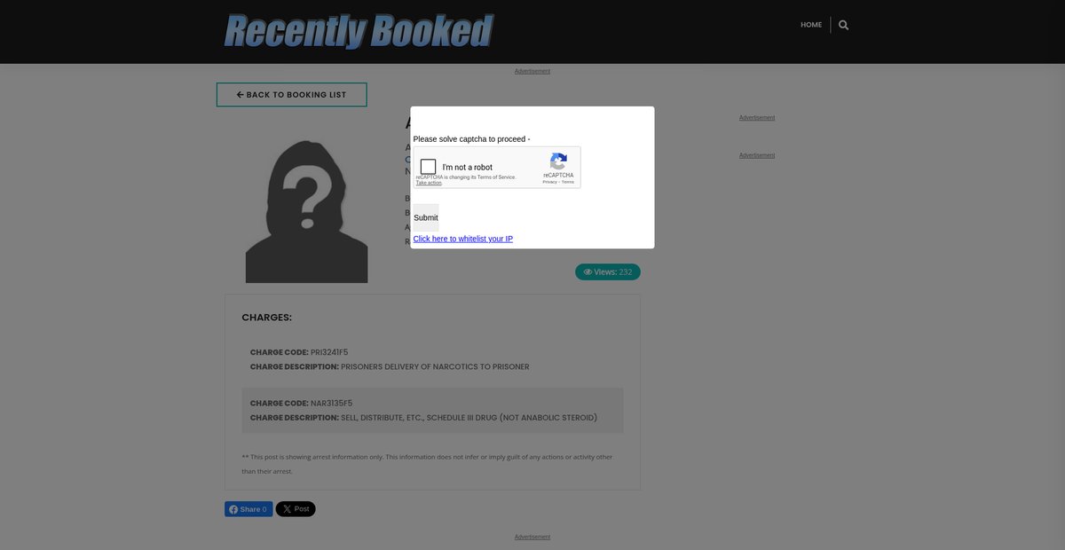 Preview of recentlybooked.com