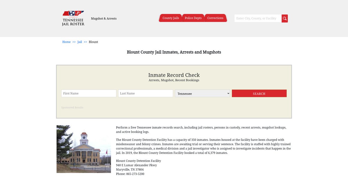 Preview of tennesseejailroster.com