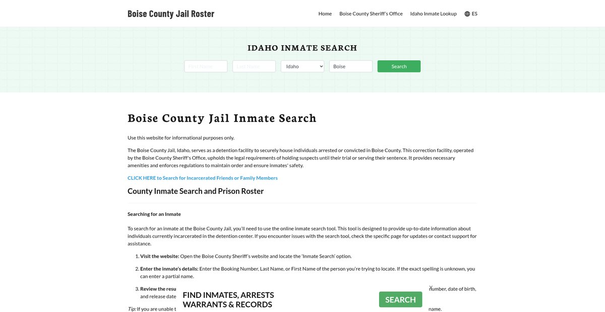 Preview of boisecountyjail.org