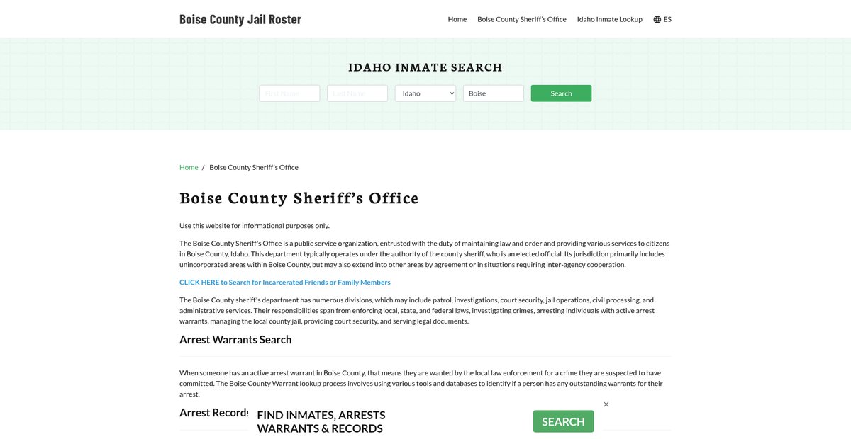 Preview of boisecountyjail.org