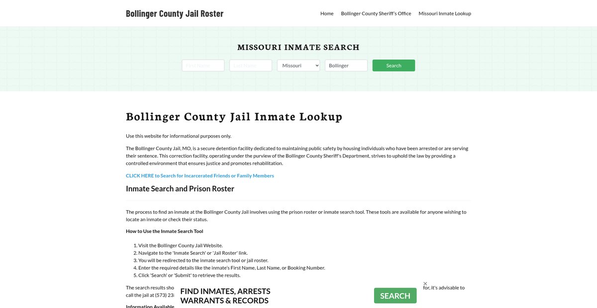 Preview of bollingercountyjail.org