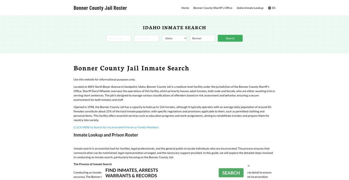 Preview of bonnercountyjail.org