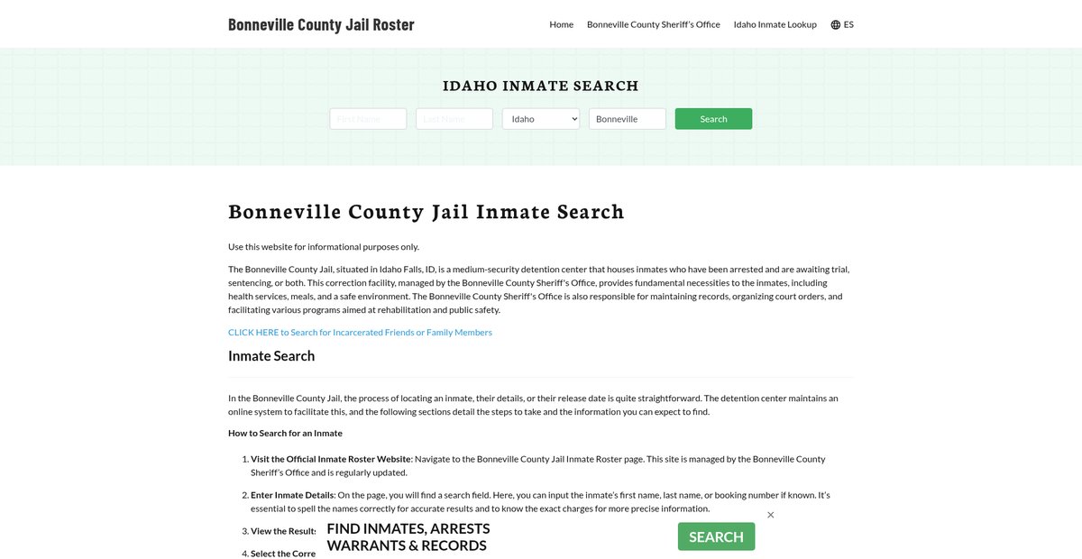 Preview of bonnevillecountyjail.org