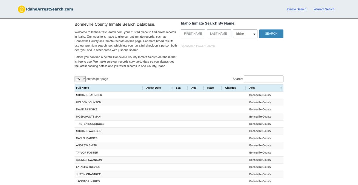 Preview of idahoarrestsearch.com
