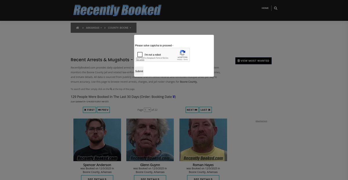 Preview of recentlybooked.com