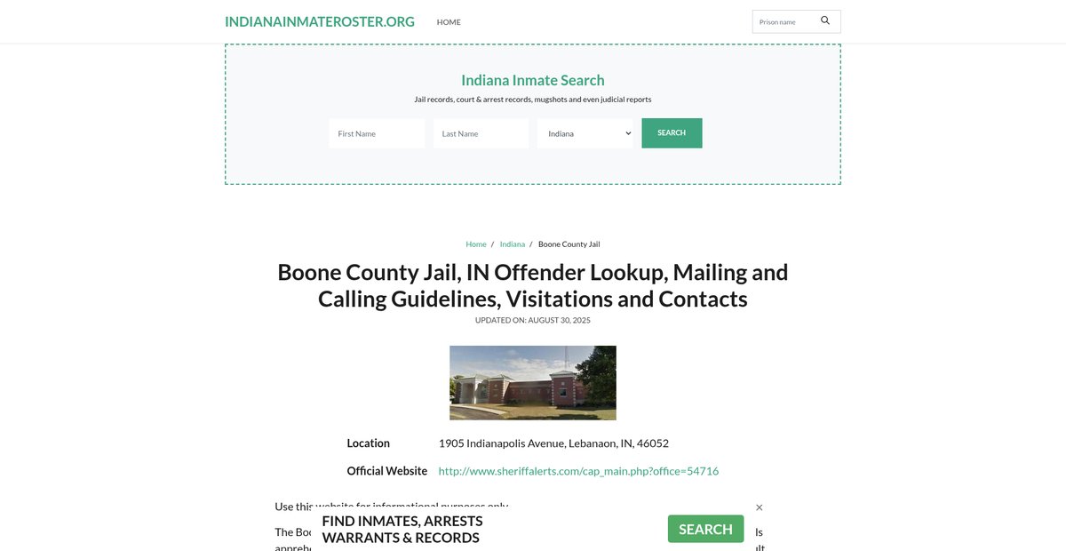 Preview of indianainmateroster.org