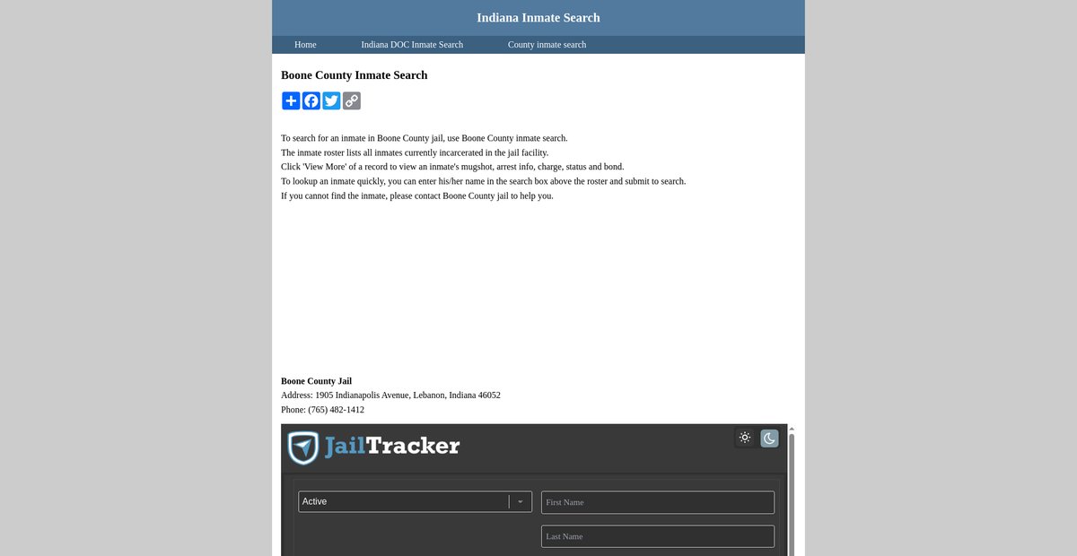 Preview of inmatesearchindiana.org