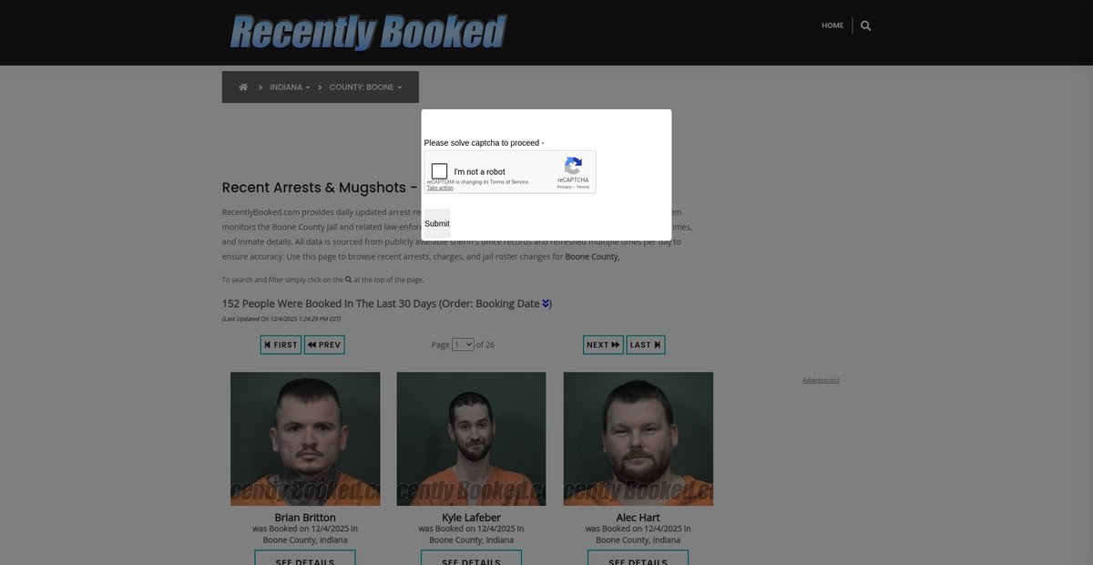 Preview of recentlybooked.com