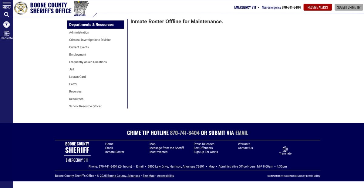 Preview of boonesheriff.com